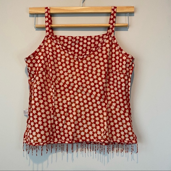 Fabindia Boho style cami red beaded tassels like new! - Picture 12 of 15